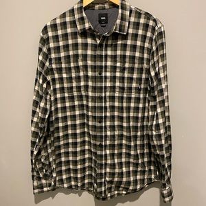 VANS Cotton Flannel Classic Plaid in Olive/Black/Grey/Cream - Mens L Tailored